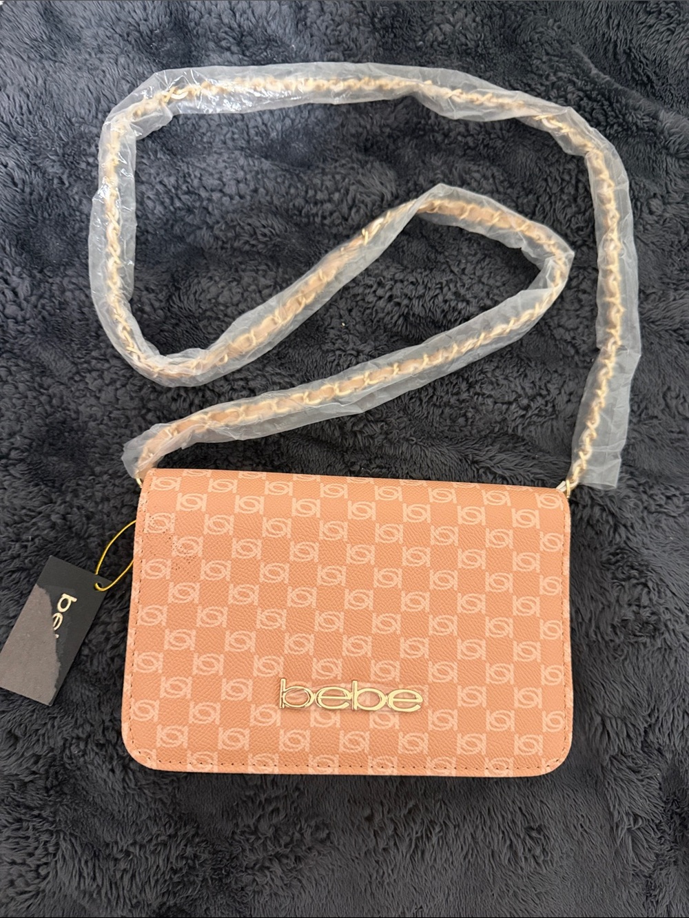bebe Pink Crossbody Bag with Signature Logo